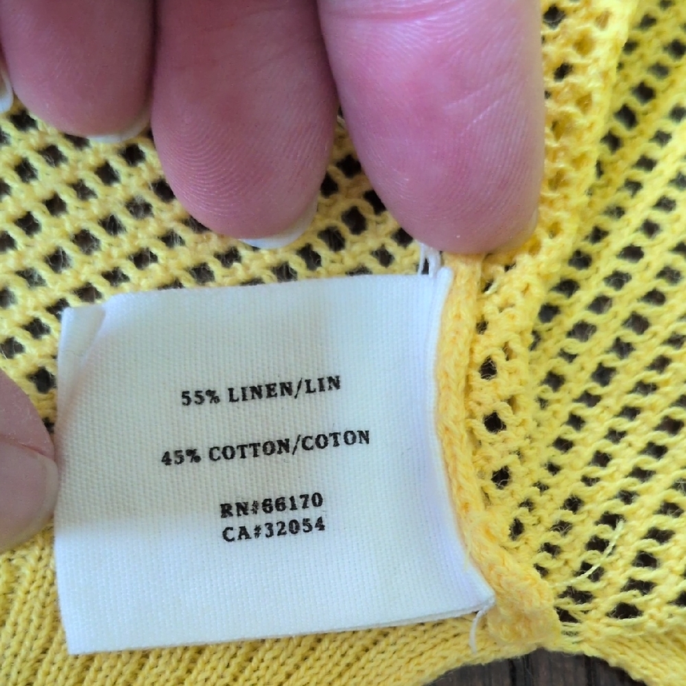 ANTHRO I Yellow Lightweight Knit Hooded Open Cardigan Sweater by Sparrow, M - Picture 11 of 12